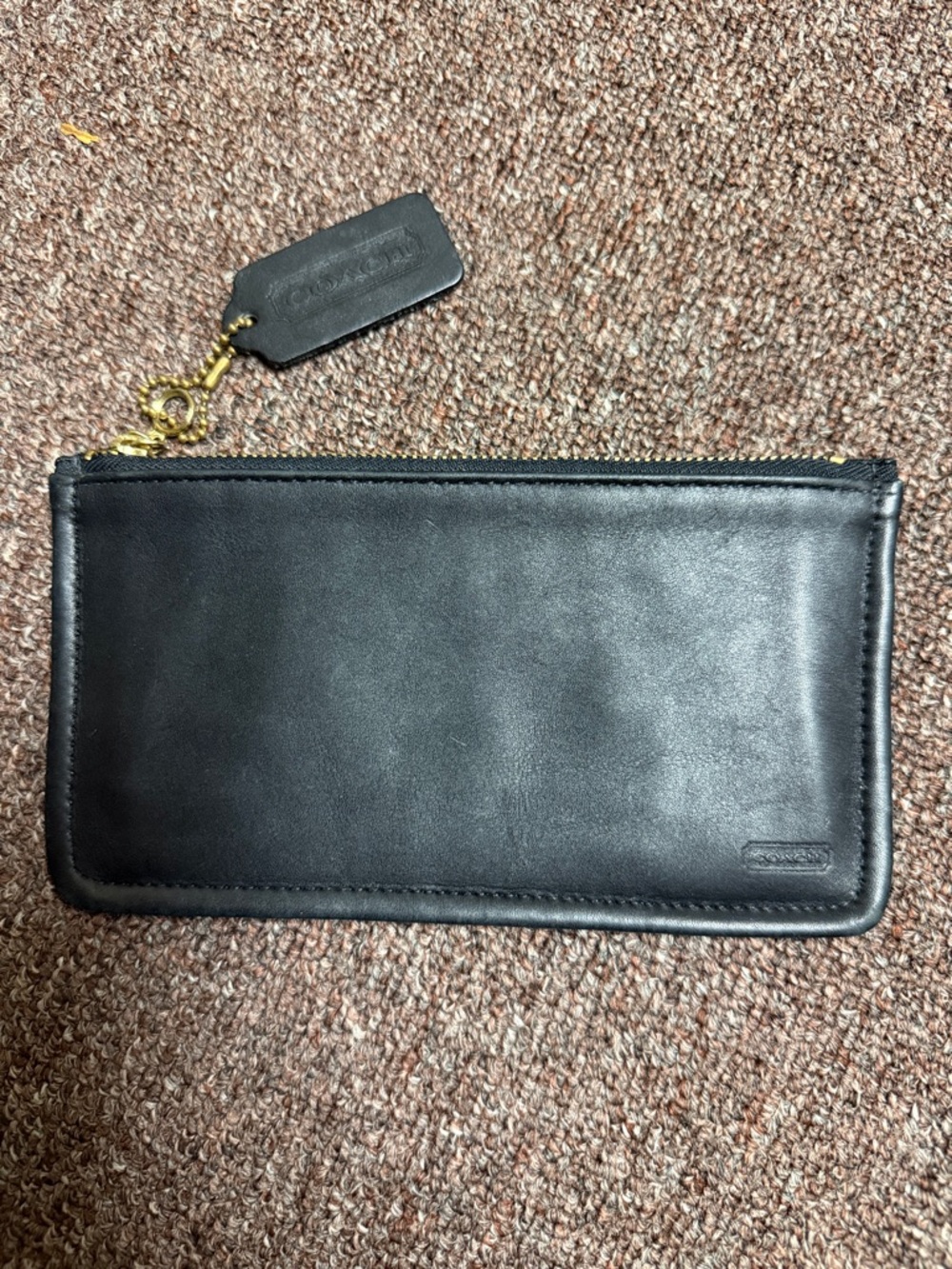 Vintage Coach Zipped Skinny Case 7170 makeup case black with brass